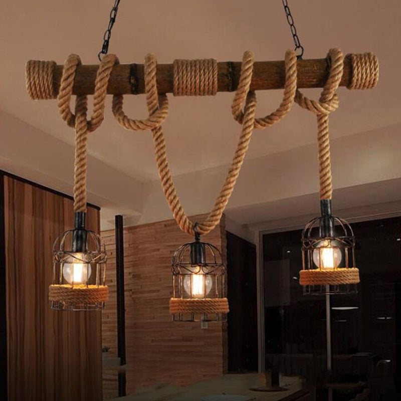TimberGlow - Retro Wooden Ceiling Light