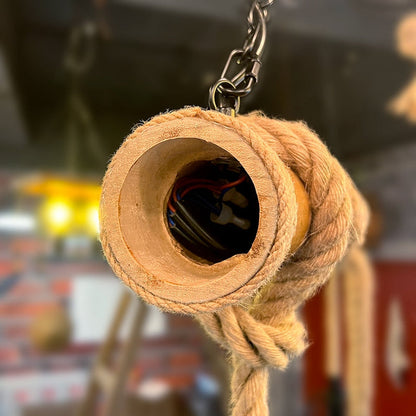 TimberGlow - Retro Wooden Ceiling Light