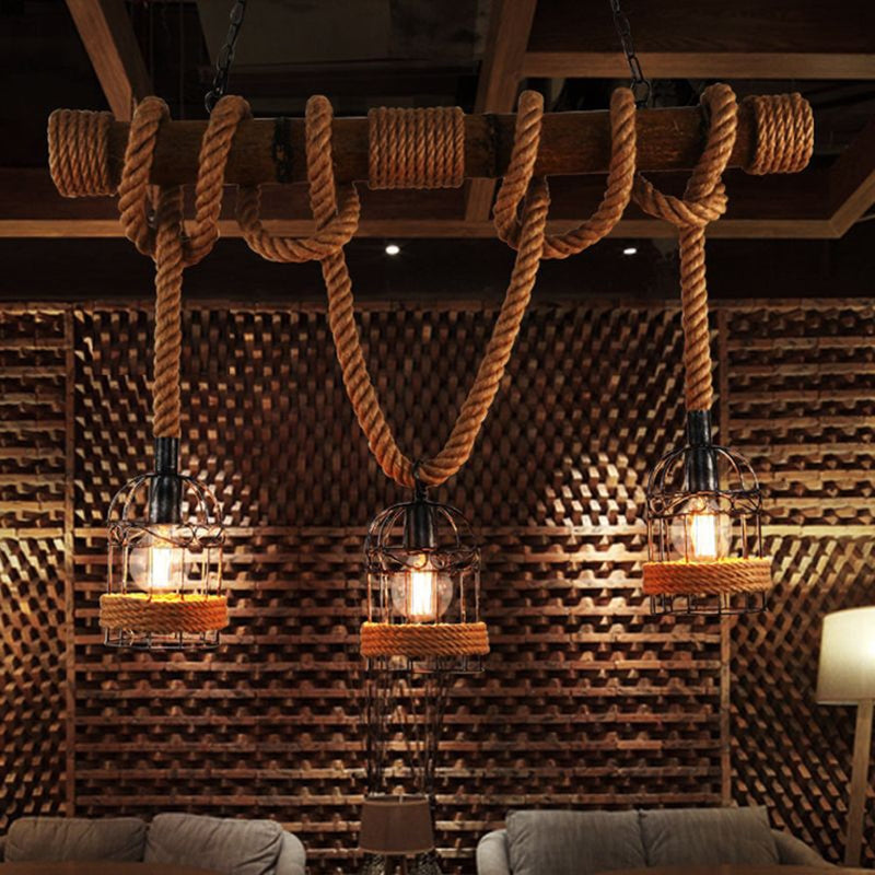 TimberGlow - Retro Wooden Ceiling Light