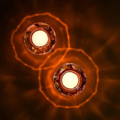 RadiantCrystal - Gennemsigtig europæisk lysestage sæt