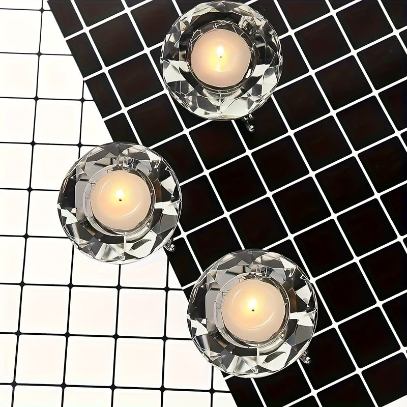 RadiantCrystal - Gennemsigtig europæisk lysestage sæt