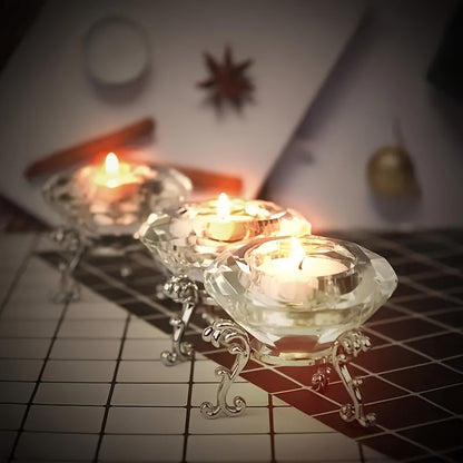 RadiantCrystal - Gennemsigtig europæisk lysestage sæt