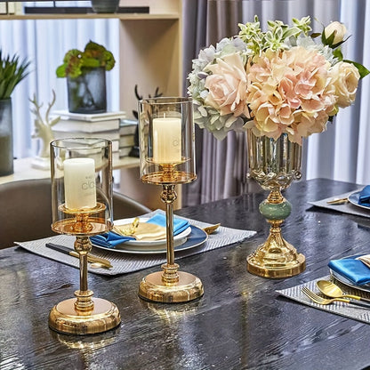 NuptialGlow - Zestaw świeczników Retro Luxe na wesela