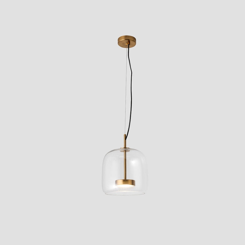 GoldenGlow - Retro Gold LED Pendant Lights in Glass
