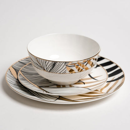 MidnightDine - Luxuriöses Schwarzes Geschirrset