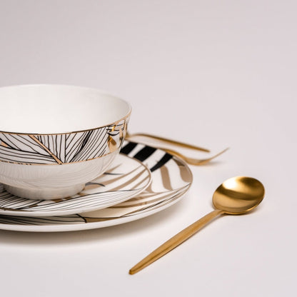 MidnightDine - Luxuriöses Schwarzes Geschirrset