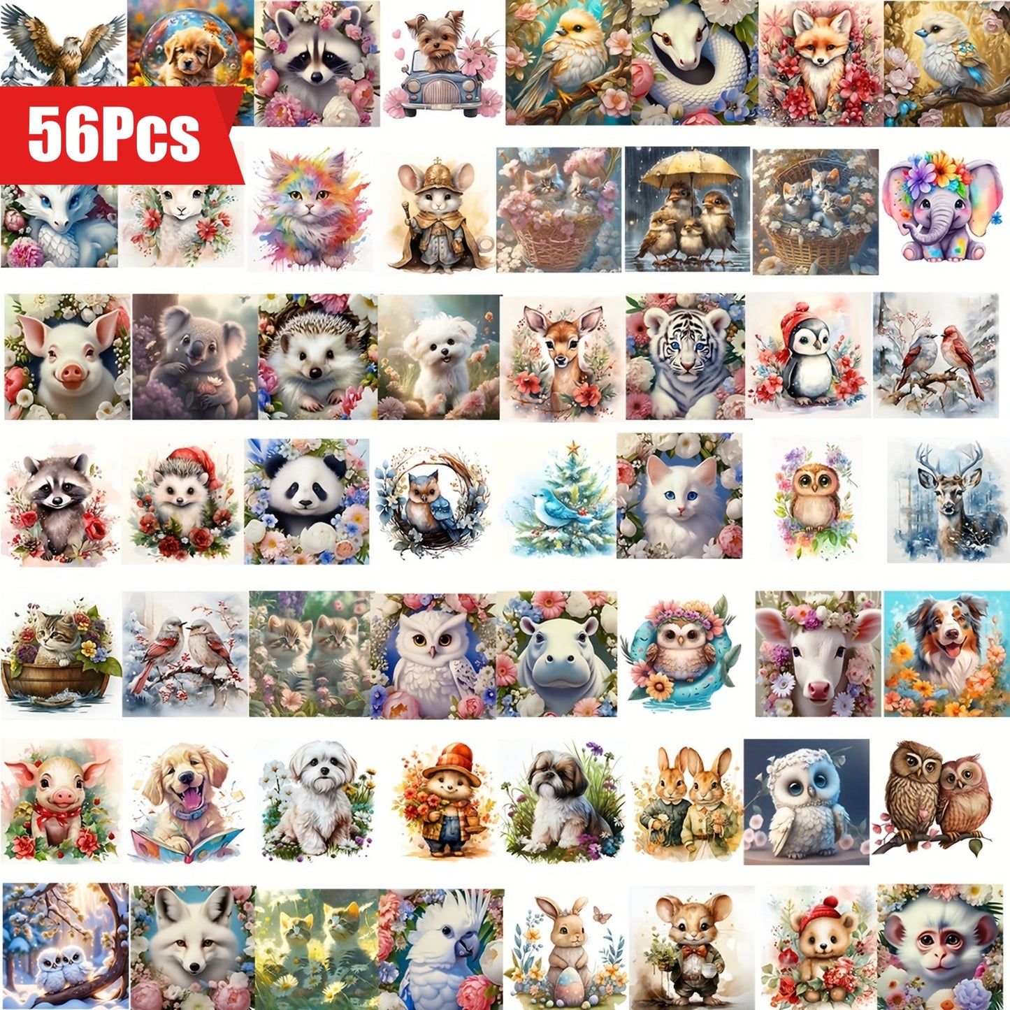 GemGlow - 56-Piece Colorful Diamond Art Set with Cute Illustrations