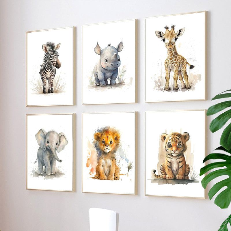 WildWhimsy – Set of 8 Cute Animal Posters for Lively Spaces