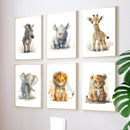 WildWhimsy – Set of 8 Cute Animal Posters for Lively Spaces