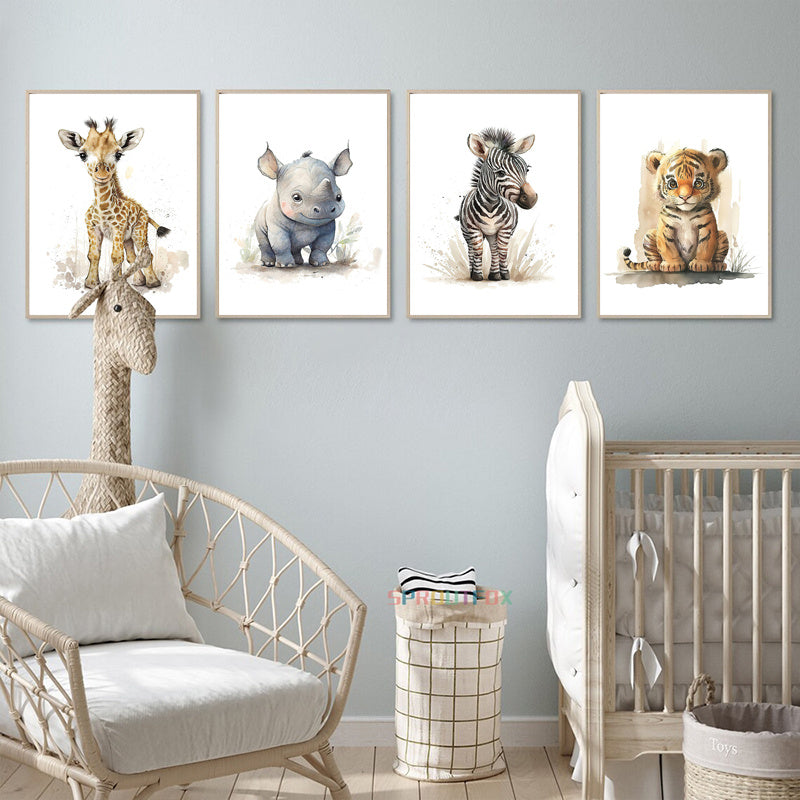 WildWhimsy – Set of 8 Cute Animal Posters for Lively Spaces