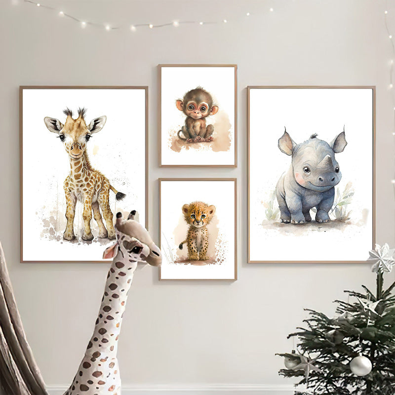 WildWhimsy – Set of 8 Cute Animal Posters for Lively Spaces