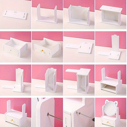 MeowGlow - Katzenohr-Make-up-Spiegel mit Stauraum