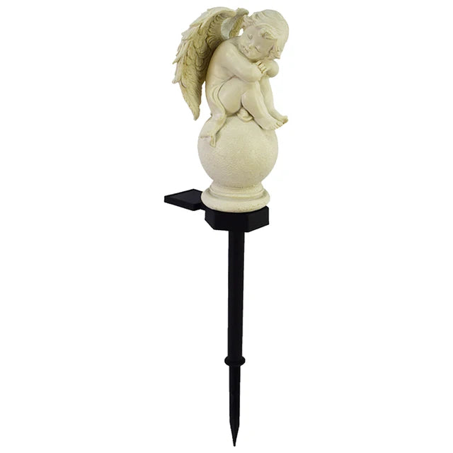 Celestial Resin Angel Lamp - Solar-Powered LED Outdoor Light for Serenity-5