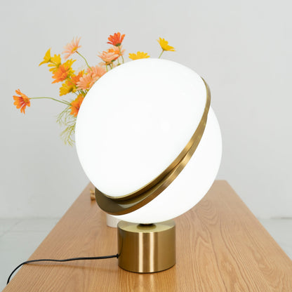 LuxeMoonbeam - Table Lamp with Unique Crescent Design and Cozy Radiance