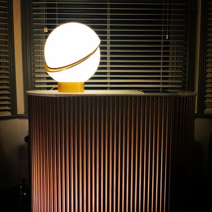 LuxeMoonbeam - Table Lamp with Unique Crescent Design and Cozy Radiance