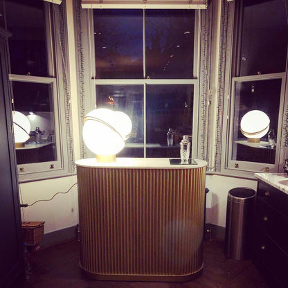 LuxeMoonbeam - Table Lamp with Unique Crescent Design and Cozy Radiance