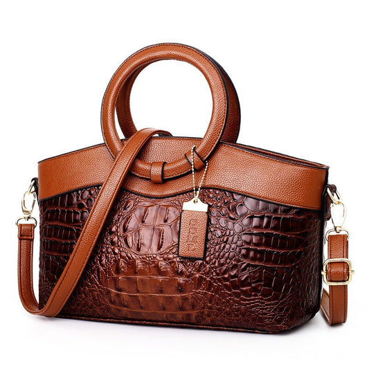 Crocodile Luxe | Elegant Vegan Leather Handbag with Versatile Design 0