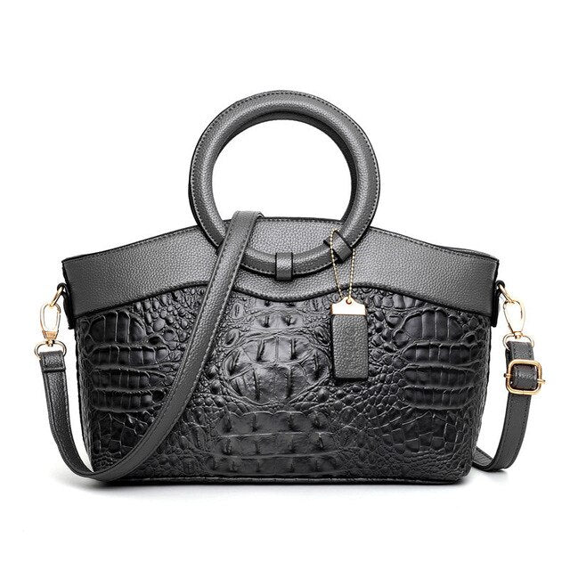 Crocodile Luxe | Elegant Vegan Leather Handbag with Versatile Design 11
