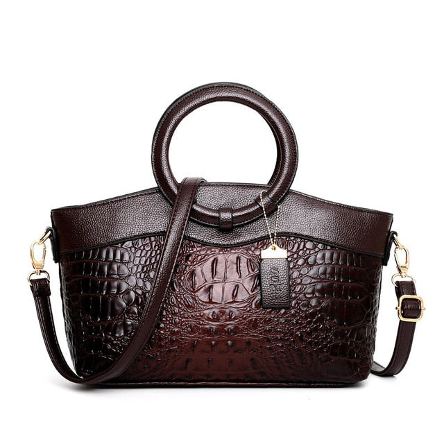 Crocodile Luxe | Elegant Vegan Leather Handbag with Versatile Design 12