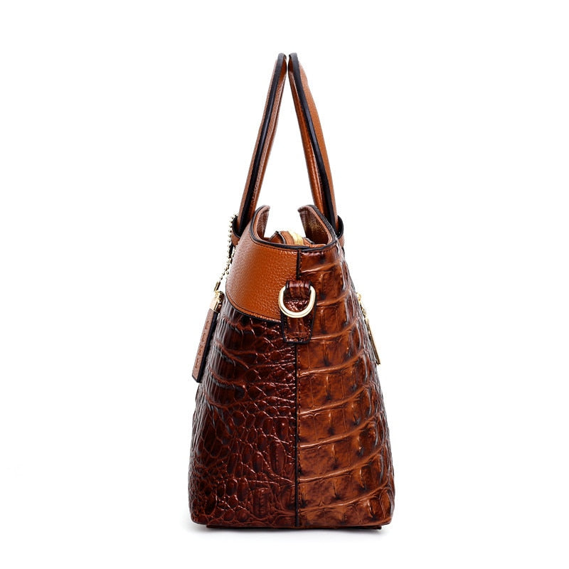 Crocodile Luxe | Elegant Vegan Leather Handbag with Versatile Design 5
