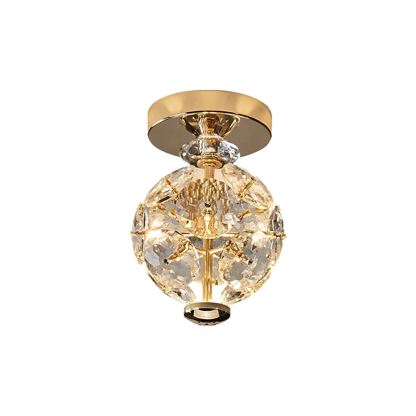 CrystalGlobe - Lampe de plafond avec sphère en cristal poli et design classique
