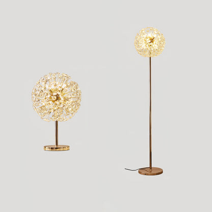 BloomSphere – Lámpara de Mesa de Cristal de Diente de León Elegante