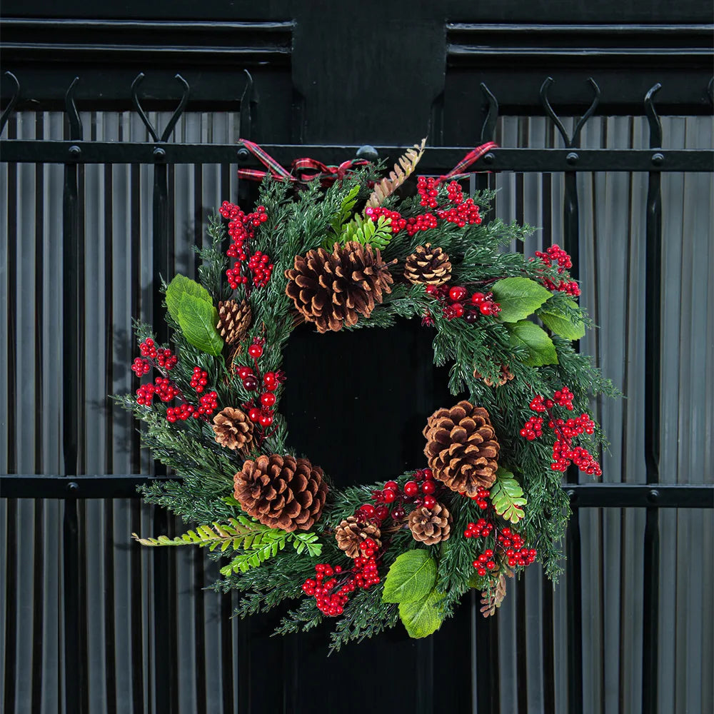 CypressBerry | Charming Festive Red Berries Christmas Wreath 2