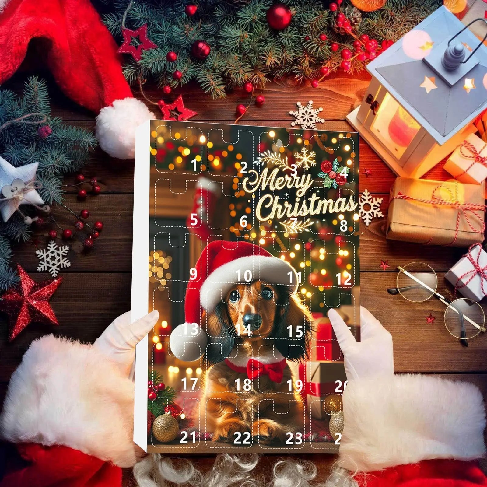 Dachshund Charm | Festive Playful Acrylic Advent Calendar for Holiday Countdown 3