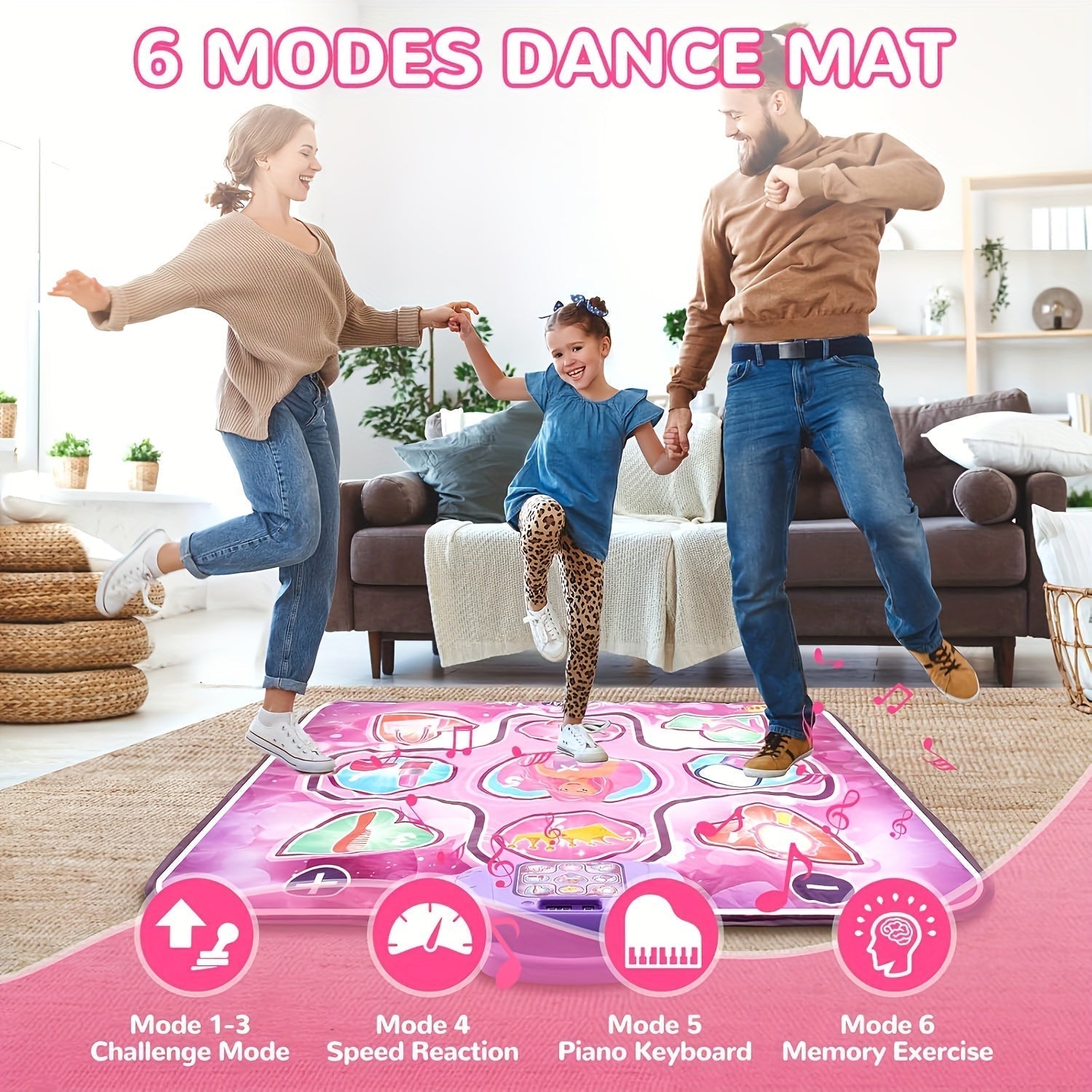 DanceJoy | Interactive Fun Pink Dance Mat for Girls with Scoring Function 4