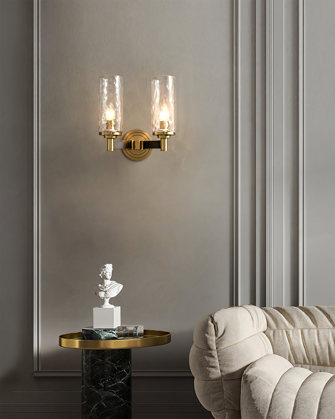 GoldenLume – Elegant Glass Wall Light for Luxurious Ambience