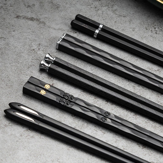 DineLux | Elegant Sophisticated Alloy Chopstick Set (5 Pairs) 0
