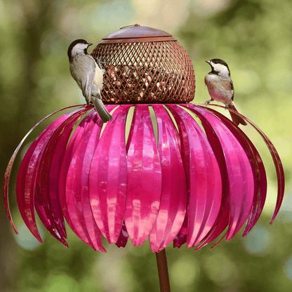 Durable Metal Bird Feeder House with Elegant Sunflower Design – Weather Resistant Garden Decor 2