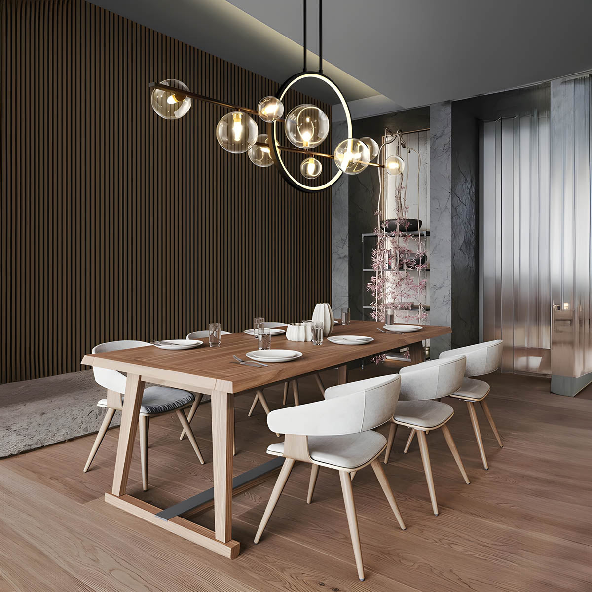 SphereLume – Lustre en verre artistique