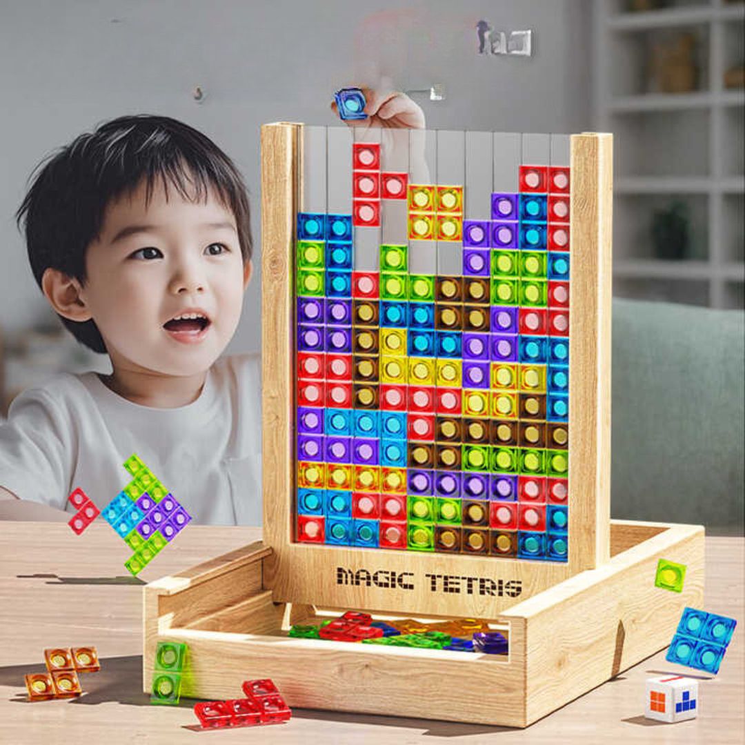 Eco-Friendly Tetris Puzzle Game – Sustainable Wooden Blocks for Family Fun and Skill Building 3