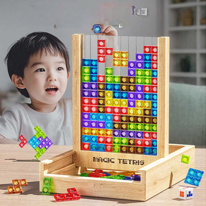 Eco-Friendly Tetris Puzzle Game – Sustainable Wooden Blocks for Family Fun and Skill Building 3