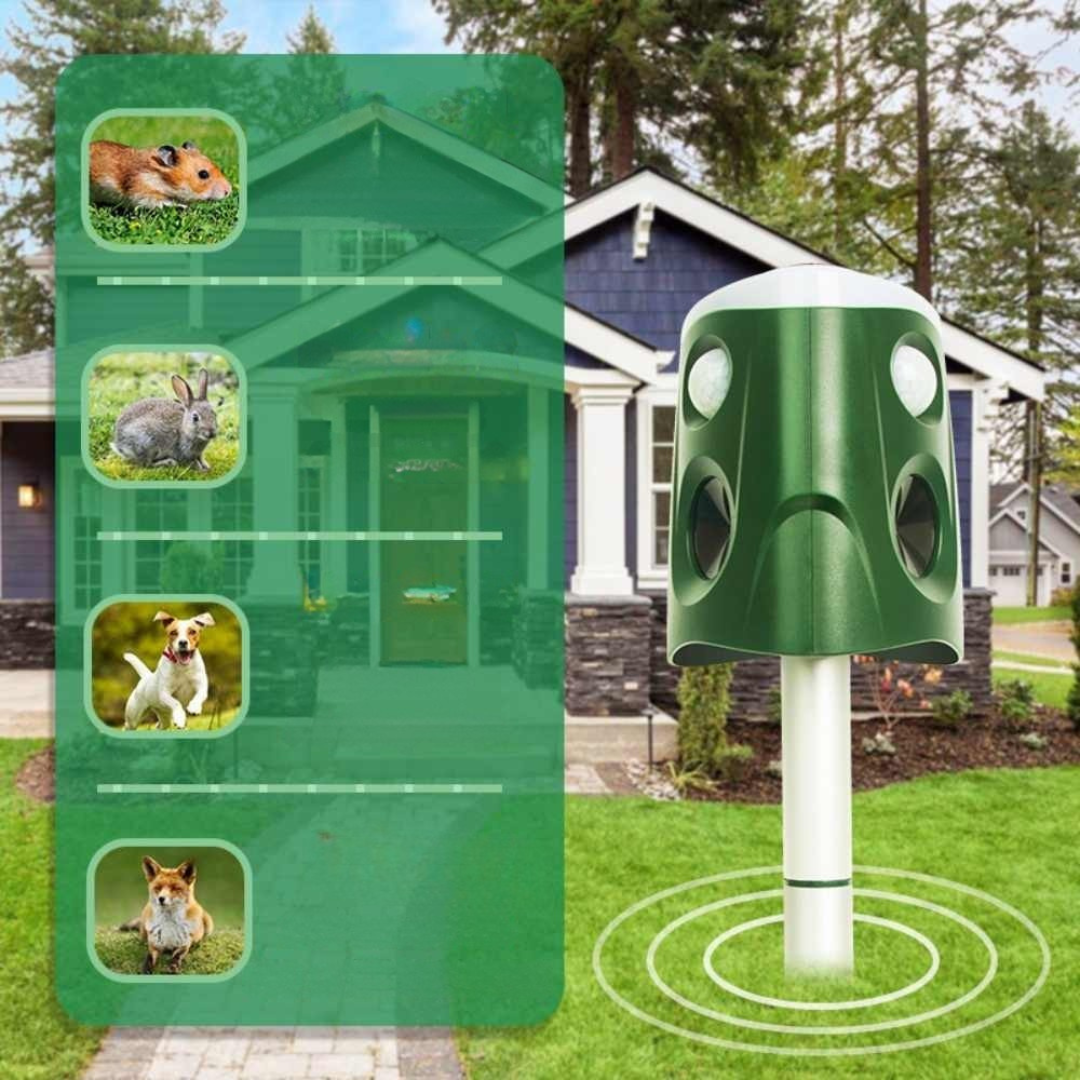 EcoGuard | Eco-Friendly Solar-Powered Ultrasonic Cat & Squirrel Repellent 1