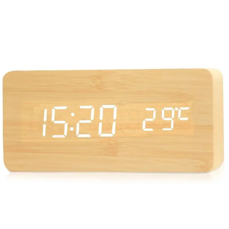 EcoWood | Modern Elegant Digital Wooden Alarm Clock with LED Display 4