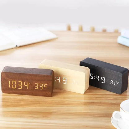 EcoWood | Stylish Modern Silent Digital Alarm Clock with LED Display 1