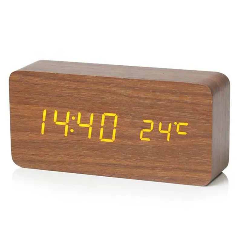 EcoWood | Stylish Modern Silent Digital Alarm Clock with LED Display 2
