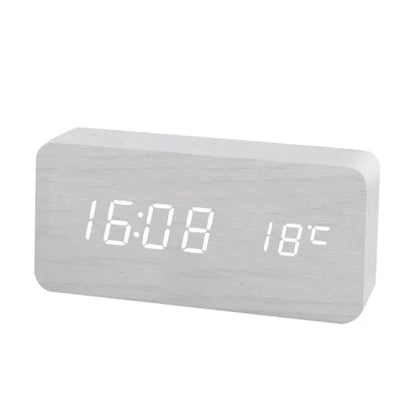 EcoWood | Stylish Modern Silent Digital Alarm Clock with LED Display 5