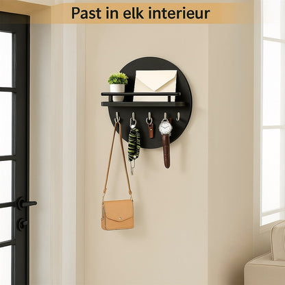 EcoWood | Stylish Sustainable Round Wall Key Holder Organizer 2