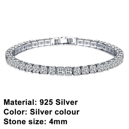 EleganceSparkle | Chic Dazzling Sterling Silver Tennis Bracelet for Women 0