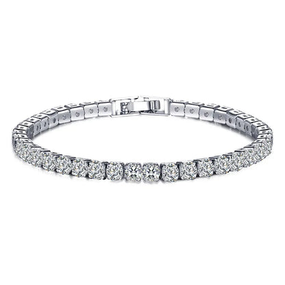 EleganceSparkle | Chic Dazzling Sterling Silver Tennis Bracelet for Women 1