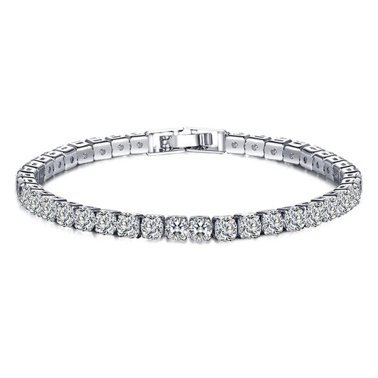 EleganceSparkle | Chic Dazzling Sterling Silver Tennis Bracelet for Women 1