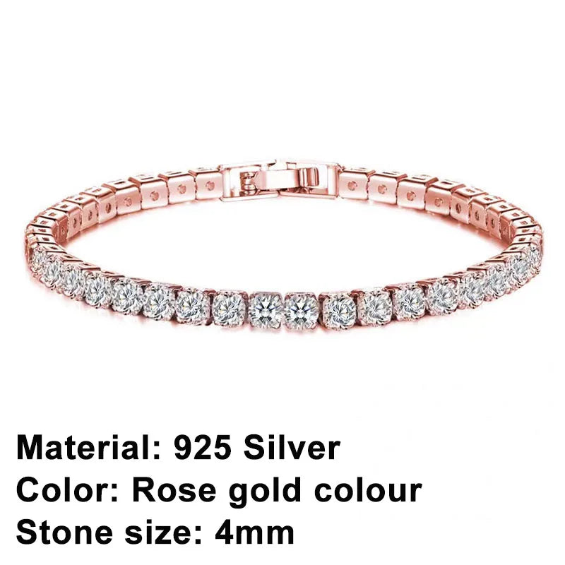 EleganceSparkle | Chic Dazzling Sterling Silver Tennis Bracelet for Women 2