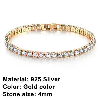 EleganceSparkle | Chic Dazzling Sterling Silver Tennis Bracelet for Women 3