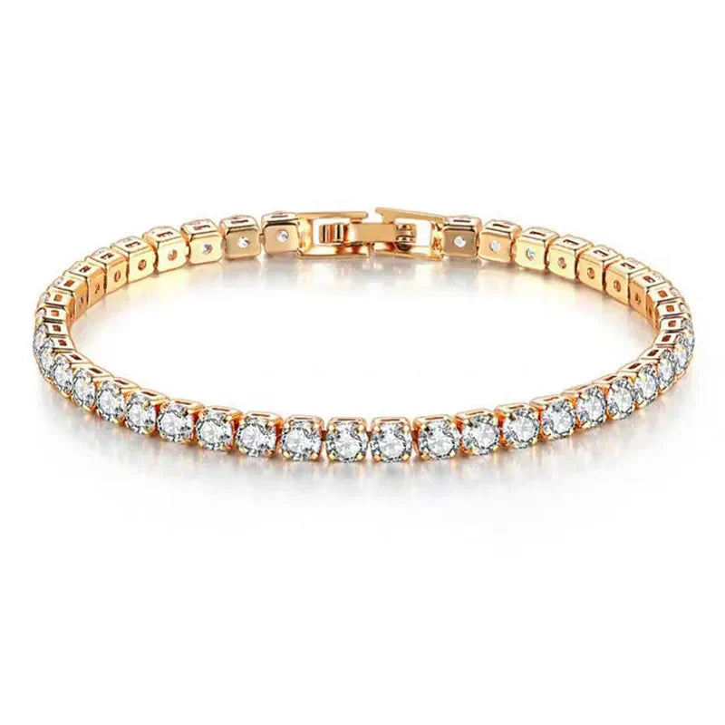 EleganceSparkle | Chic Dazzling Sterling Silver Tennis Bracelet for Women 4