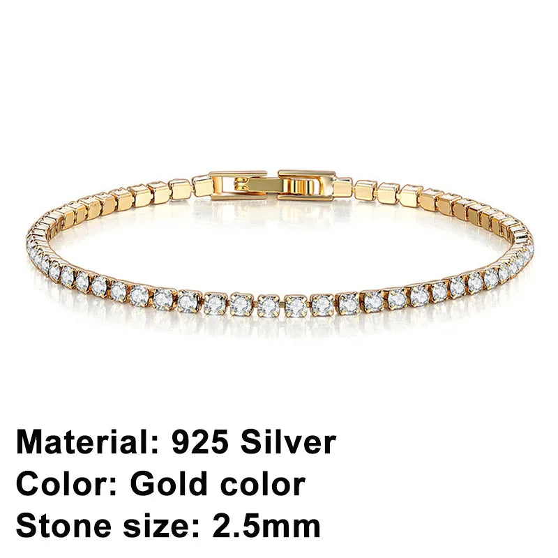 EleganceSparkle | Chic Dazzling Sterling Silver Tennis Bracelet for Women 9