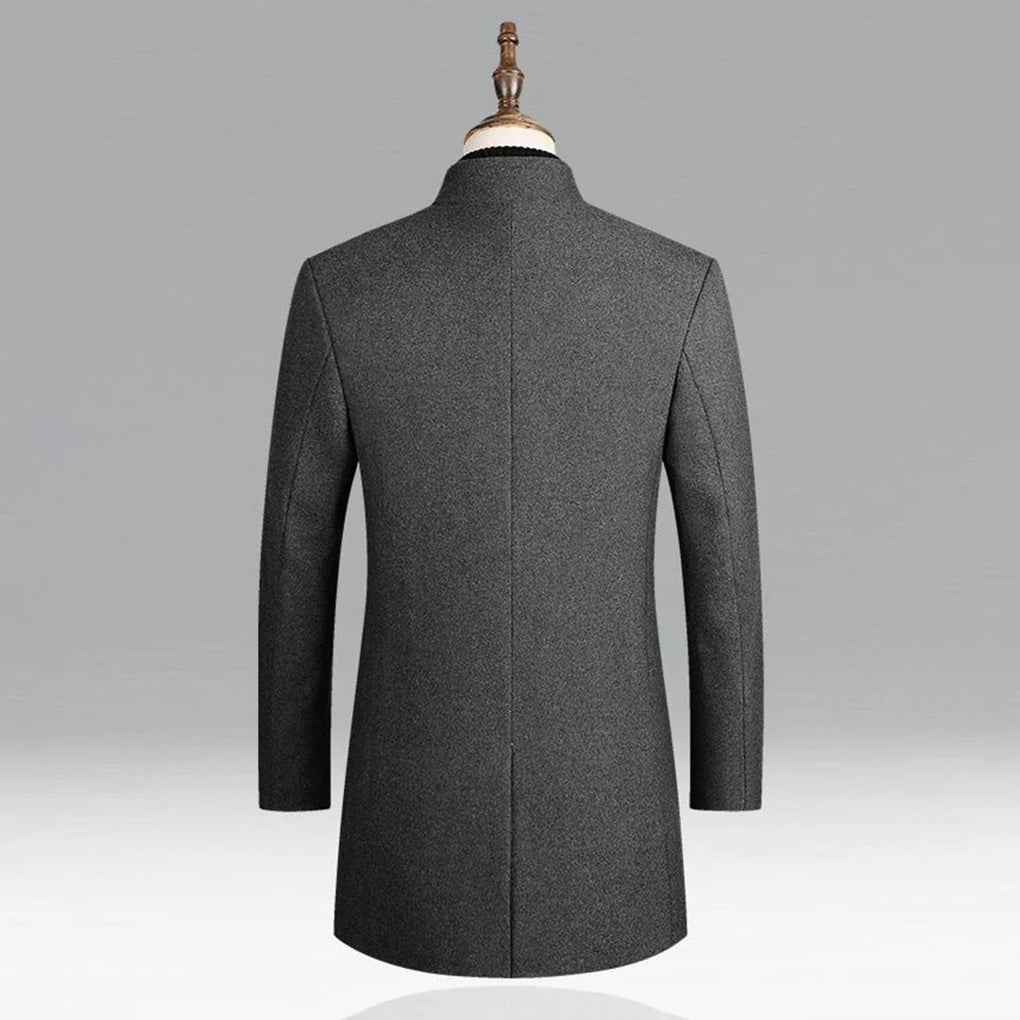 Elegant wool classic men's coat, timeless formal layer 5
