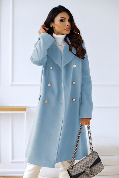 Elena | Elegant Tailored Wool Double-Breasted Trench Coat for Women 6